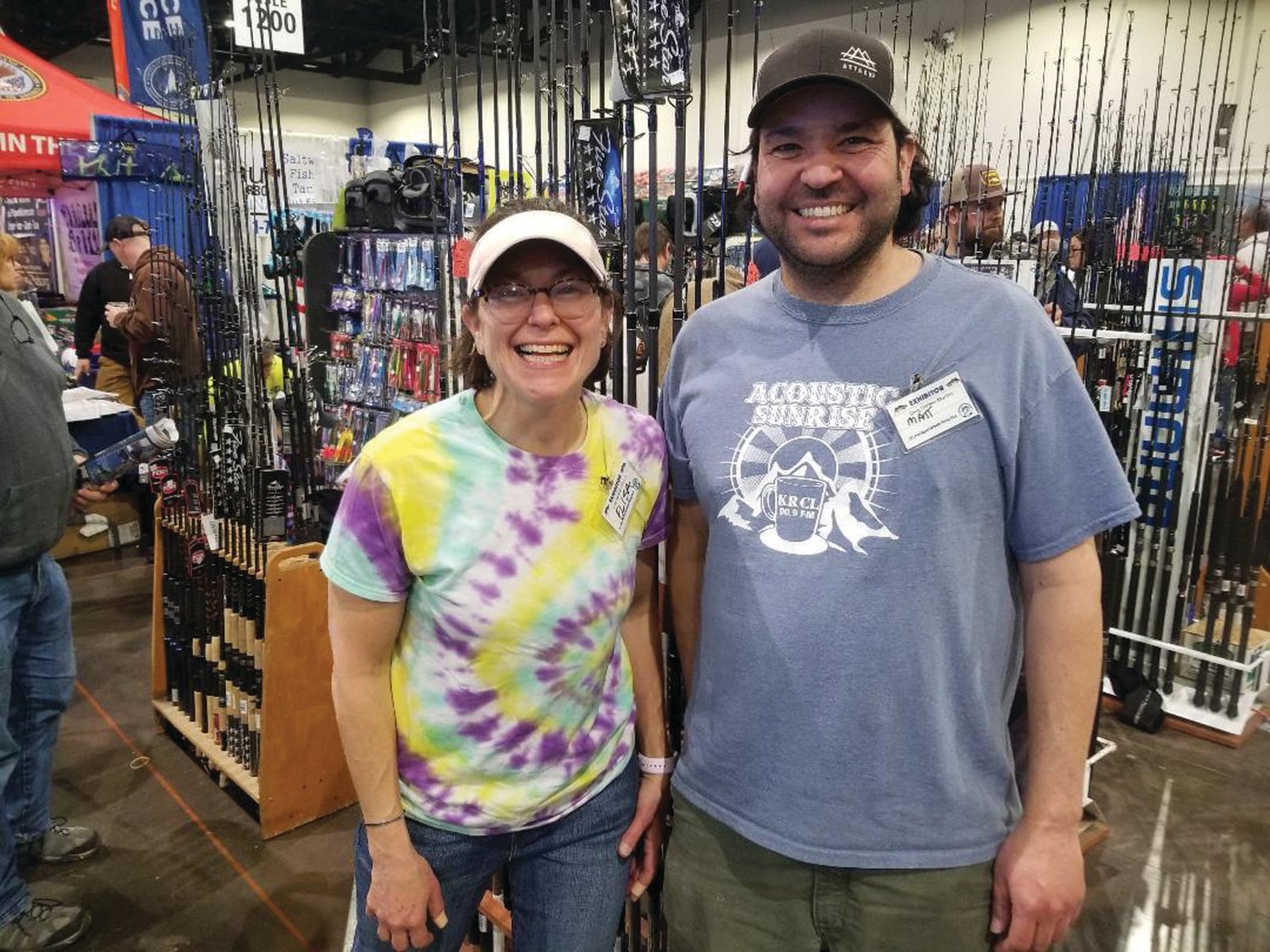FISHING SHOW: Elisa Cahill and her bother Matt Conti of Snug Harbor Marina, South Kingstown. Elisa said traffic at the show was outstanding. (Submitted photos)